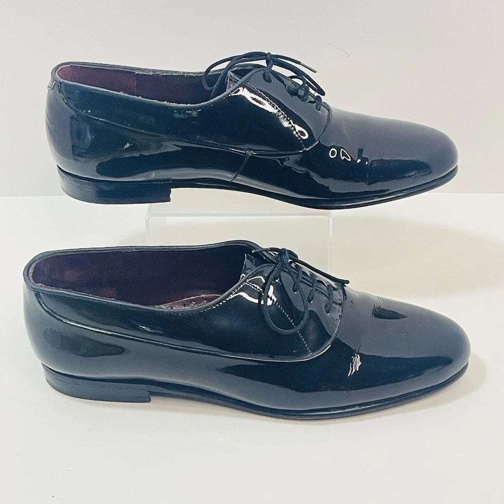 Brentano Patent Leather Black Lace‎ Up Shoes Size 8